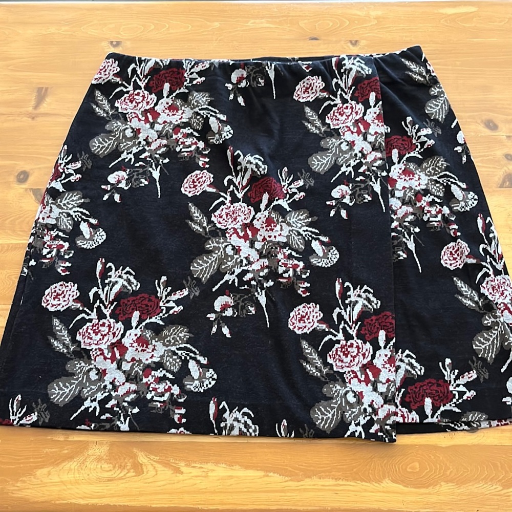 EUC XL J Jill Faux Wrap Skirt 93% cotton, 7% spandex